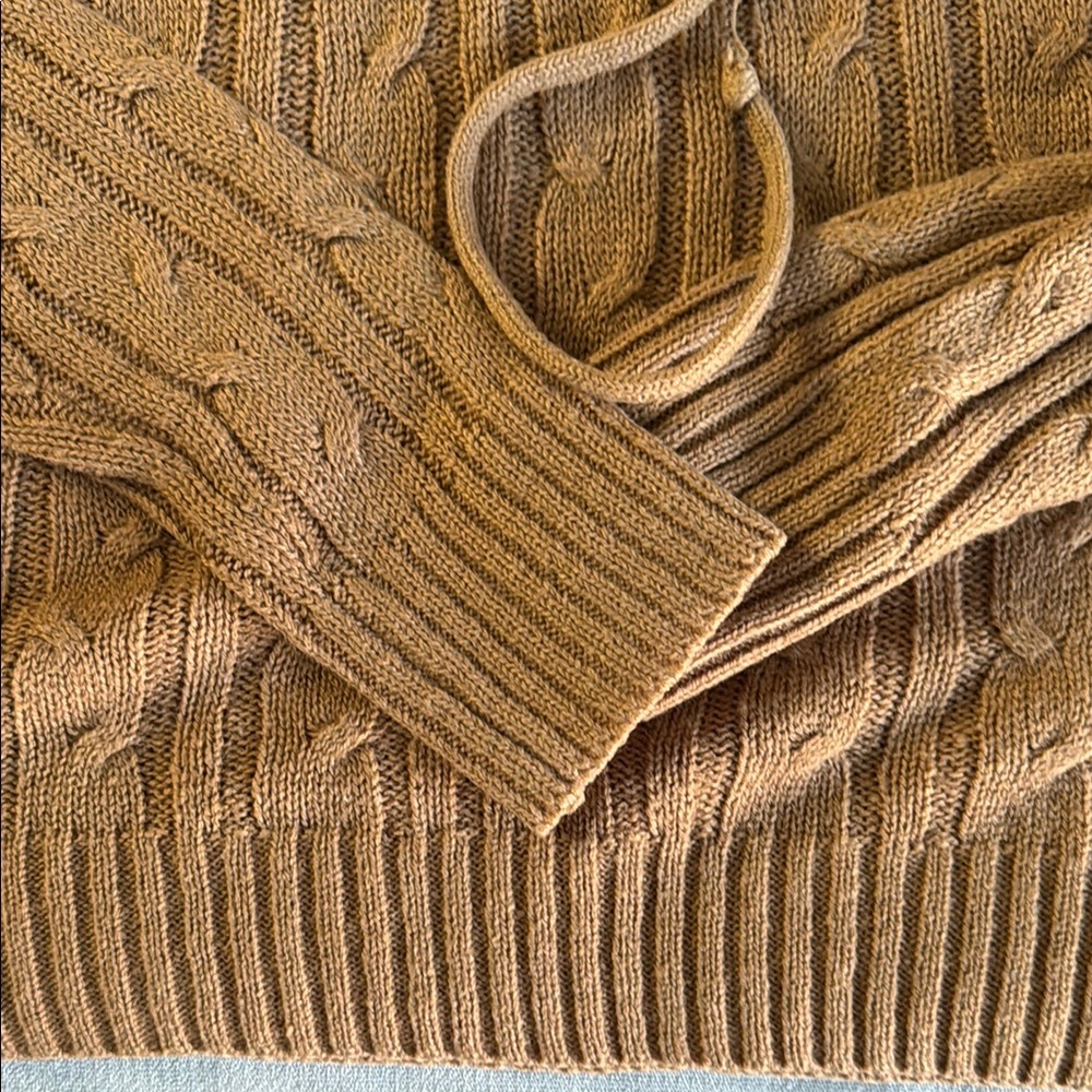 Trendy Threads Brown Cable Knit Hoodie - Picture 3 of 6